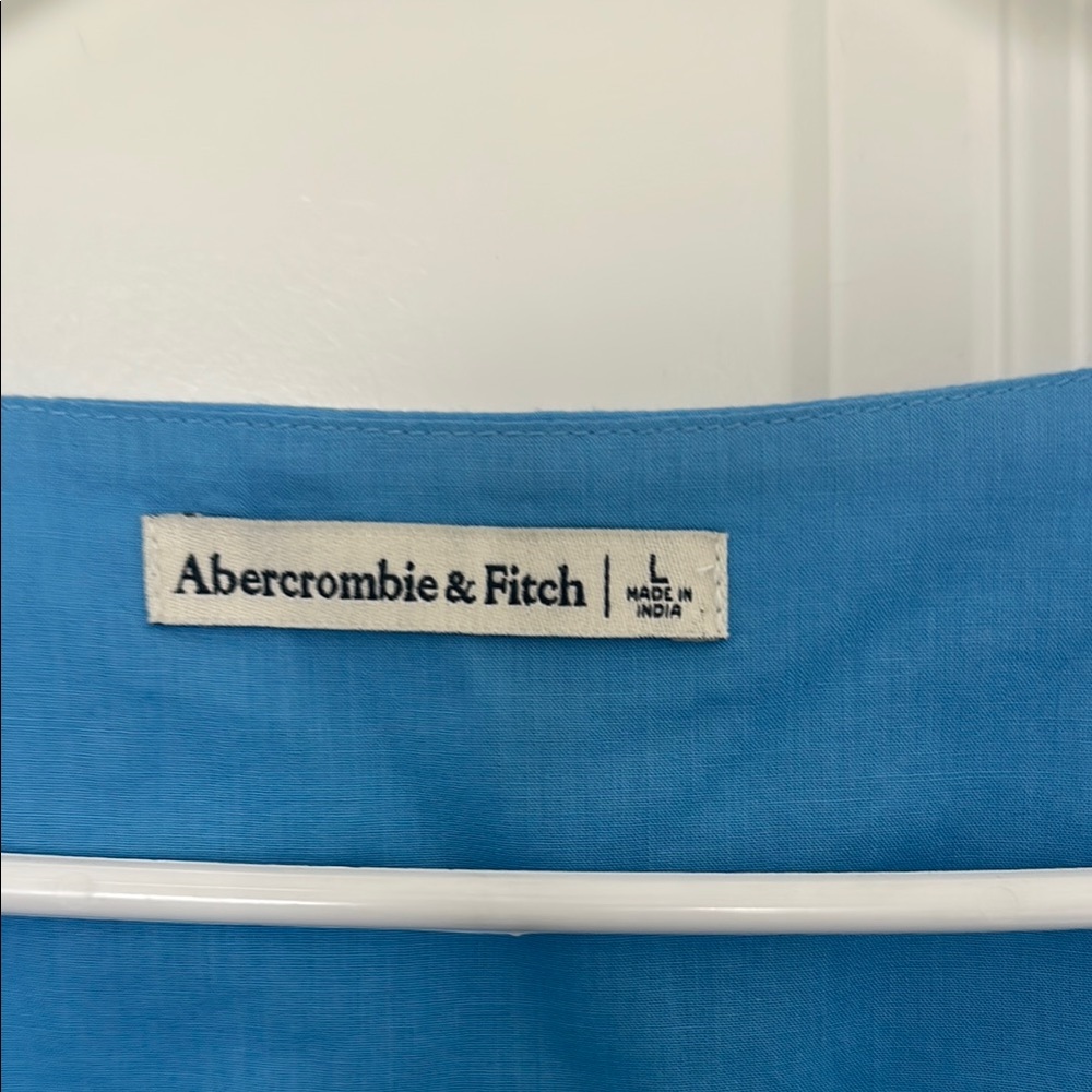 Abercrombie Blue Sleeveless V-Neck Midi Sundress - Picture 2 of 6